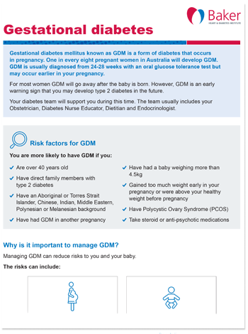 Managing gestational diabetes fact sheet