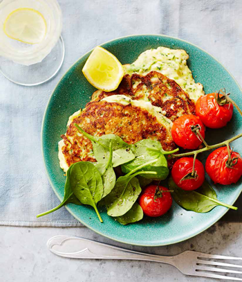 Zucchini, feta and ricotta fritters
