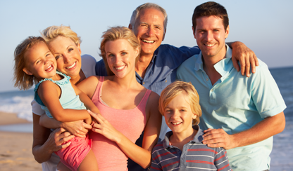 Generations on a beach