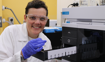 Natalie Mellett with our unnamed mass spectrometer