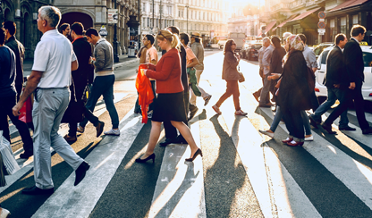 People crossing a street