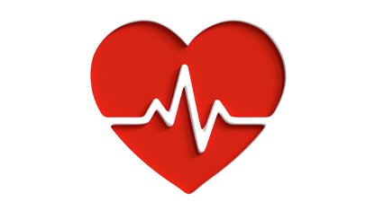 Heart with heart trace